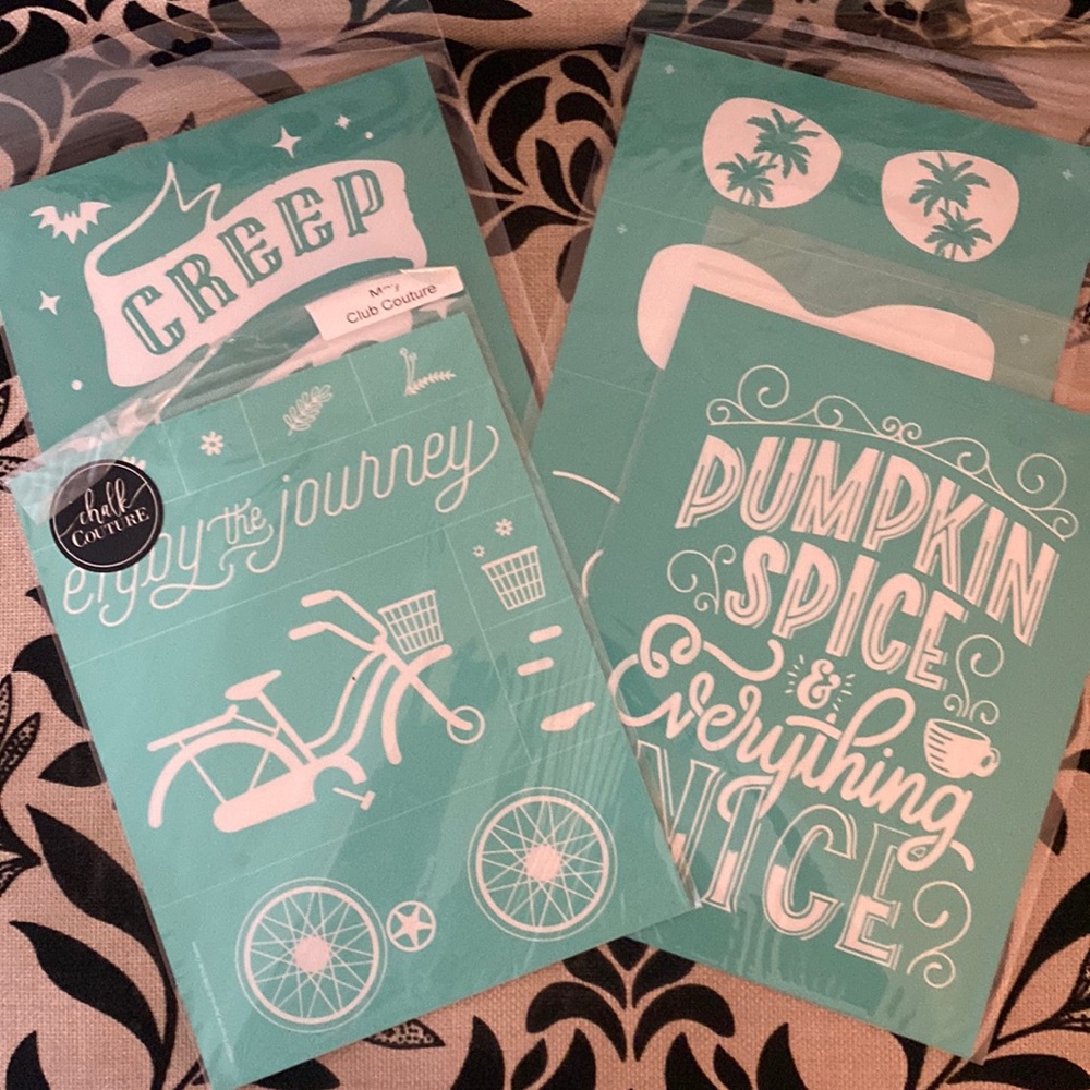 🎀 NEW Chalk Couture Stencils Bundle of 4 8.5 x 11